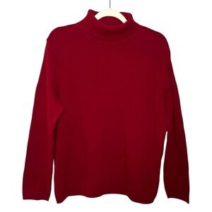 Talbots 100% Cotton Ribbed Turtleneck Red Size 2X